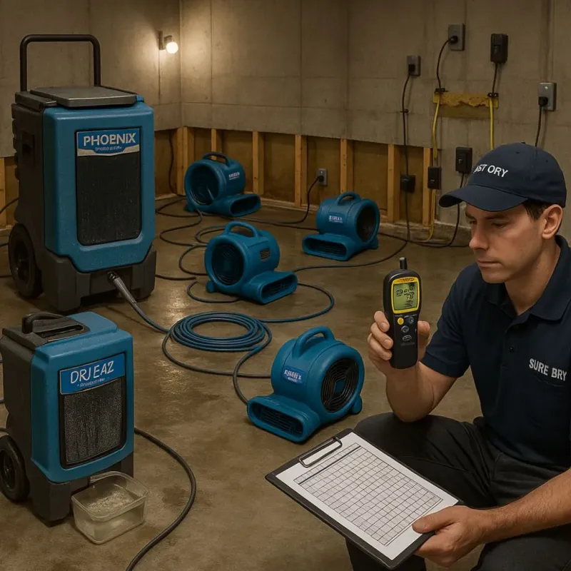 Structural Drying and Dehumidification process in Muscoda, WI